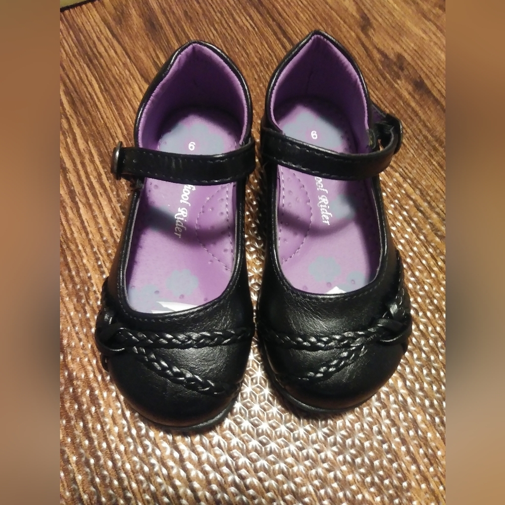 Black Kids Shoes with Strap
